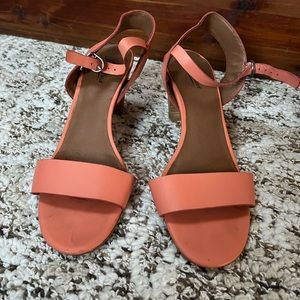 Coral Lucky Brand sandal heels size 11.